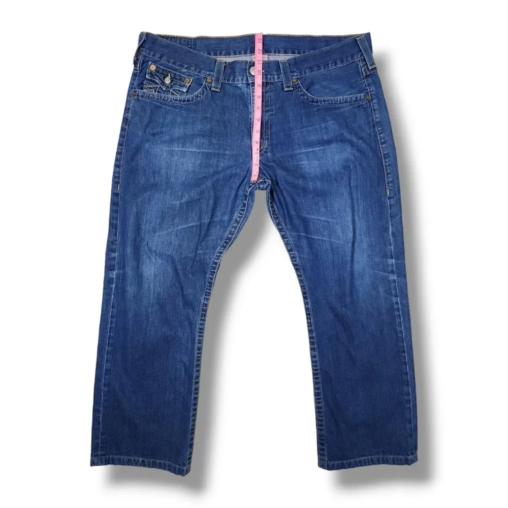 Vintage TRUE RELIGION Section STRAIGHT Size 42x28.5 Denim Jeans Made In‎ USA